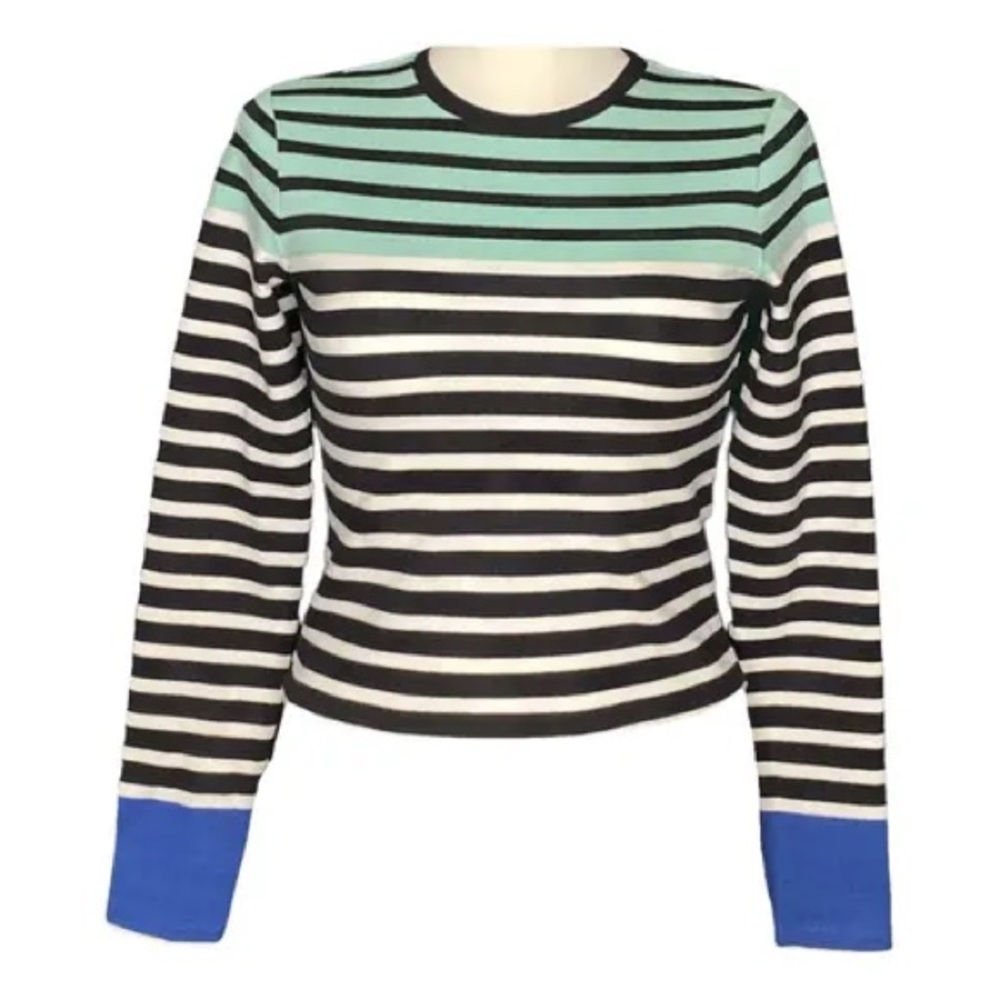T Alexander Wang striped long sleeve crop top size Small